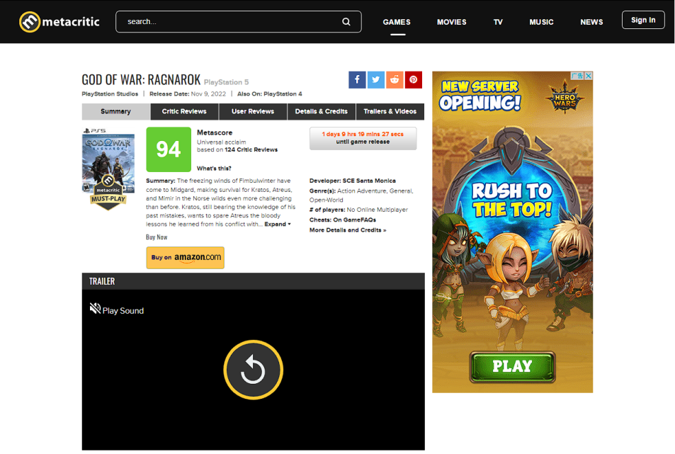 Official Metacritic score of 94! : r/GodofWar