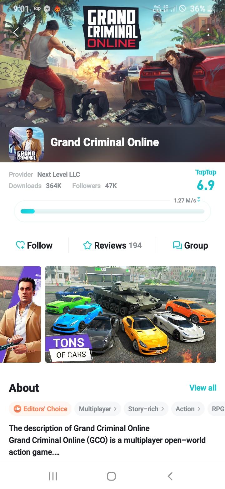 hello guys download this this game is very nice and ganster game only 600  mb - Grand Criminal Online: Sandbox - TapTap