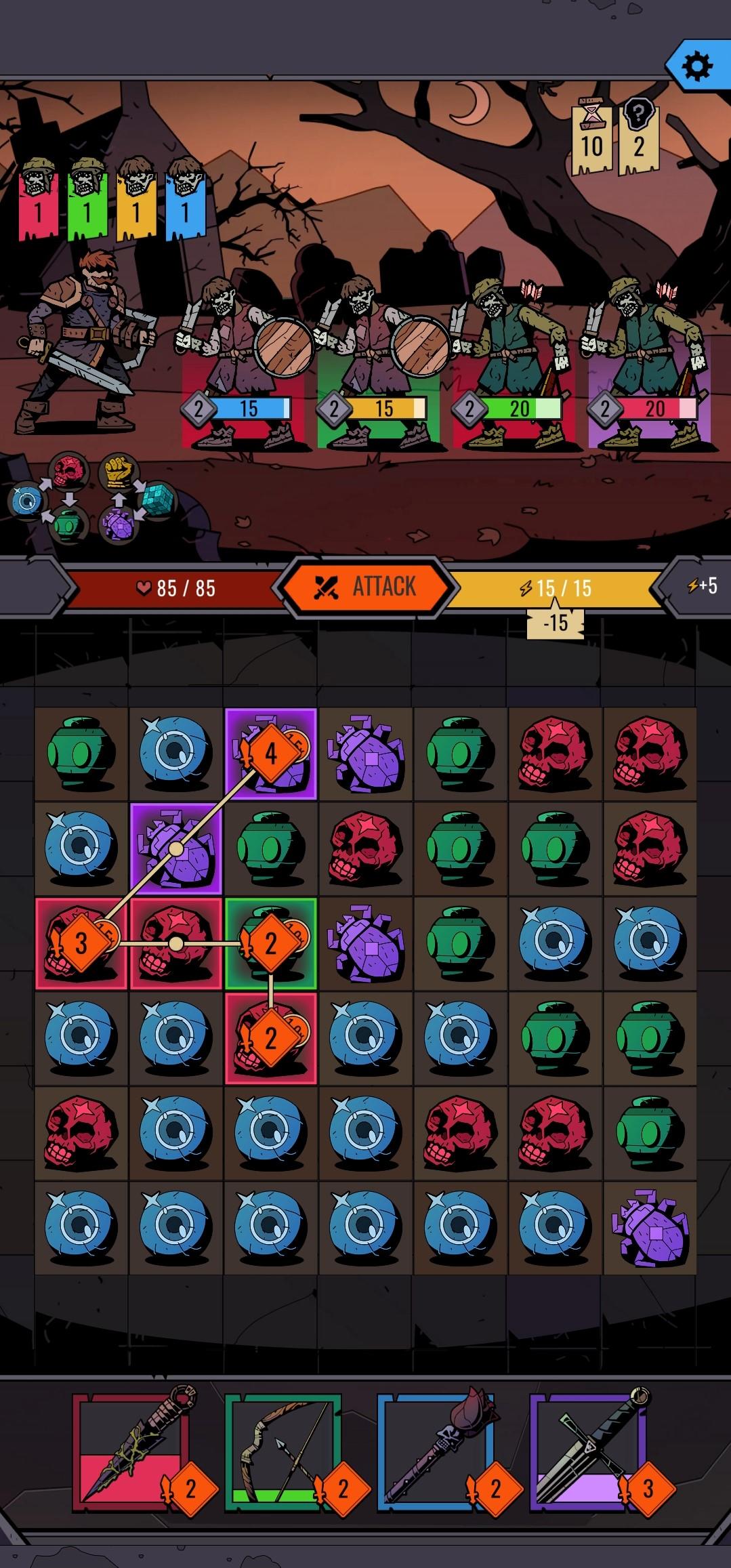 Darkest Dungeon mixed with Bejeweled is a surprisingly solid combo