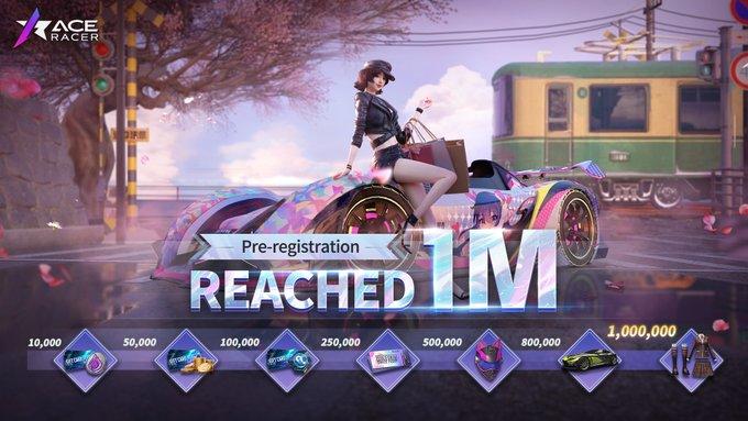 Ace Racer pre-registration topped 1 million!