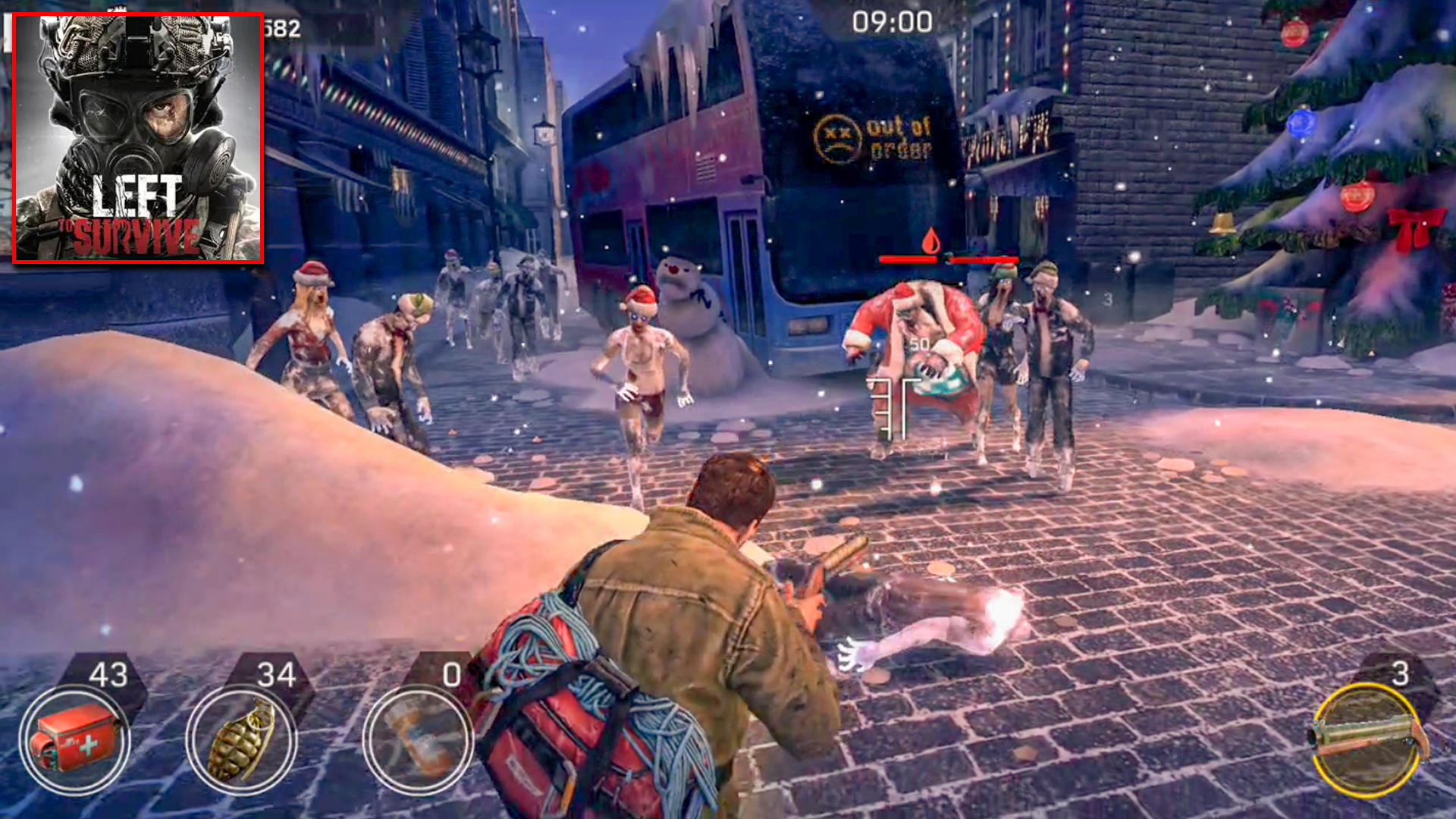 Left to Survive: Zombie Games || Kill the Santa Zombie!!
