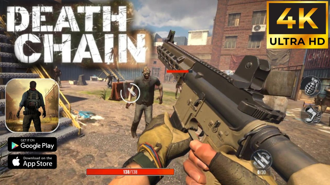Death Chain Zombie FPS Gameplay 4k (Android, iOS Download)
