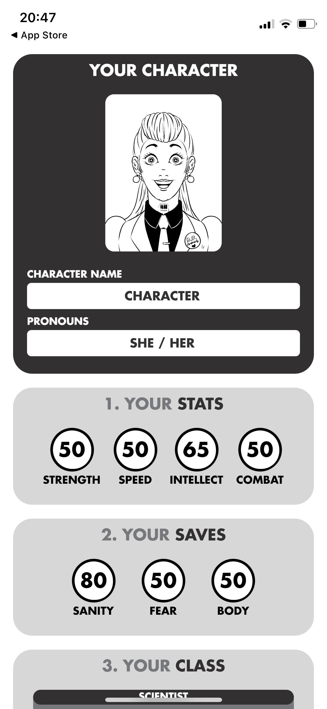 This is so cool, you can keep track of the characters you have in the game  - Mothership Companion - TapTap