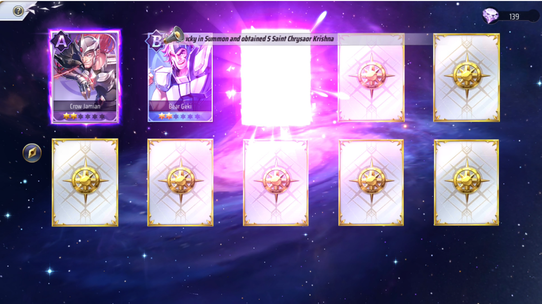Saint Seiya Awakening: Knights of the Zodiac 10X Summon