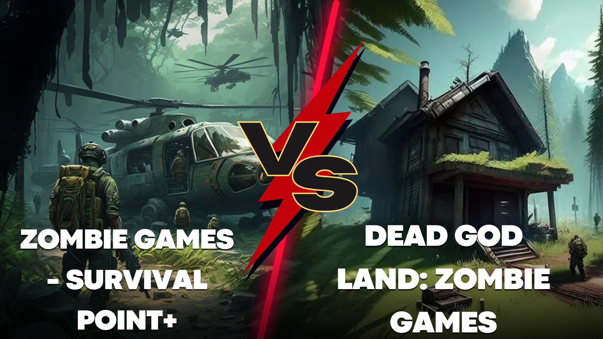 Comparison Between - Dead God Land: Zombie Games VS Zombie games - Survival point+