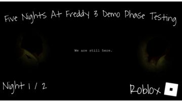 Roblox Fnaf 3 Demo Phase Testing ( Night 1 / 2 )
