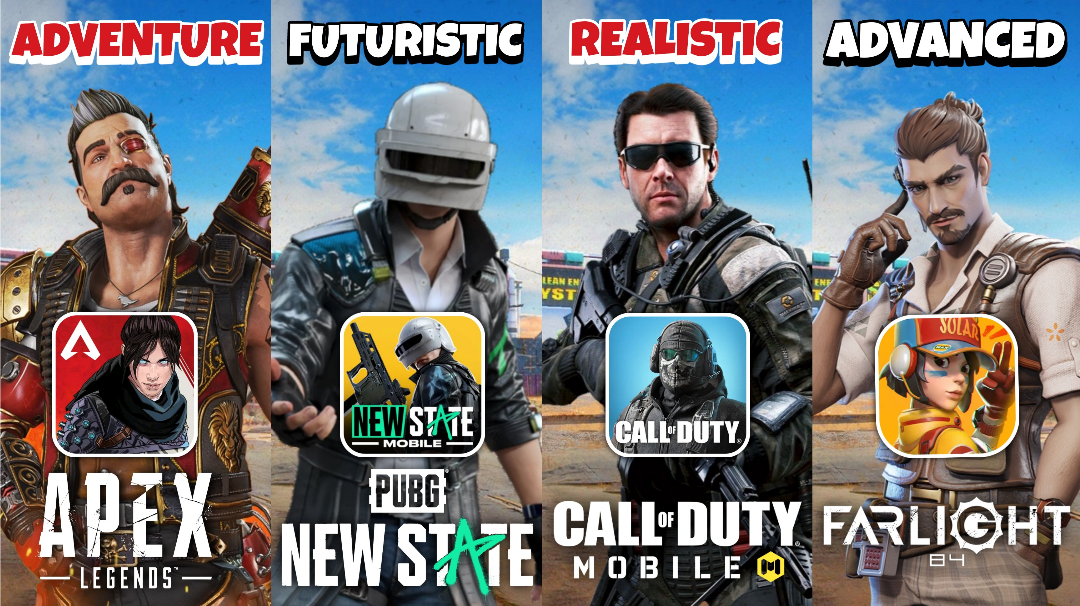 Apex Legends Mobile VS PUBG New State VS Call of Duty VS Farlight 84 - Side by Side Comparison