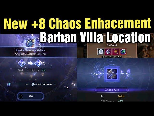 Black Desert Mobile Testing New +8 Chaos Gear Enhancement System & Barhan Villa Location