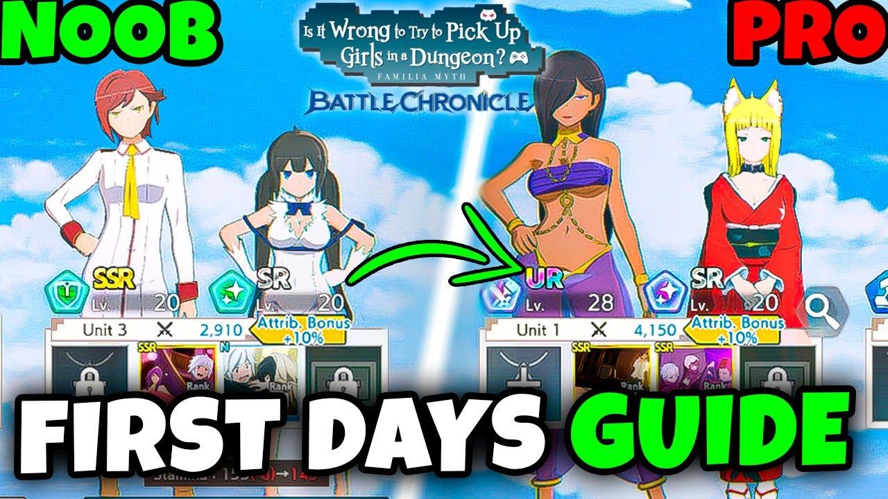 FIRST DAYS GUIDE // DANMACHI BATTLE CHRONICLE