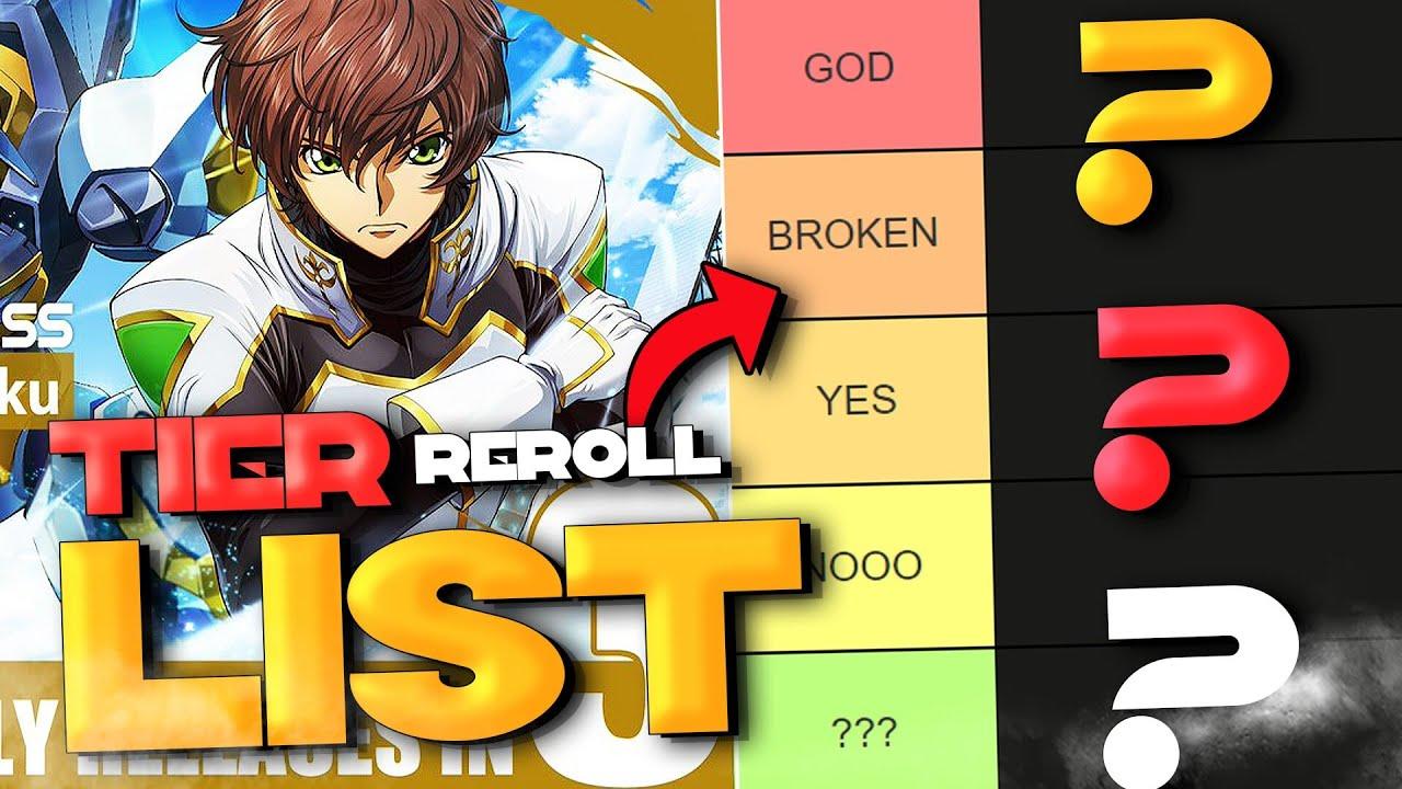 GLOBAL CODE GEASS: LOST STORIES REROLL TIER LIST!!! (pre-launch tier list)