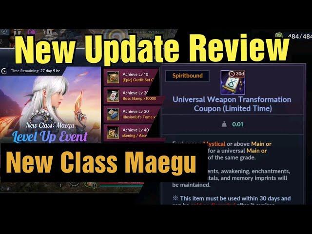 Black Desert Mobile New Update: Maegu Class, Universal Weapon, Events & More