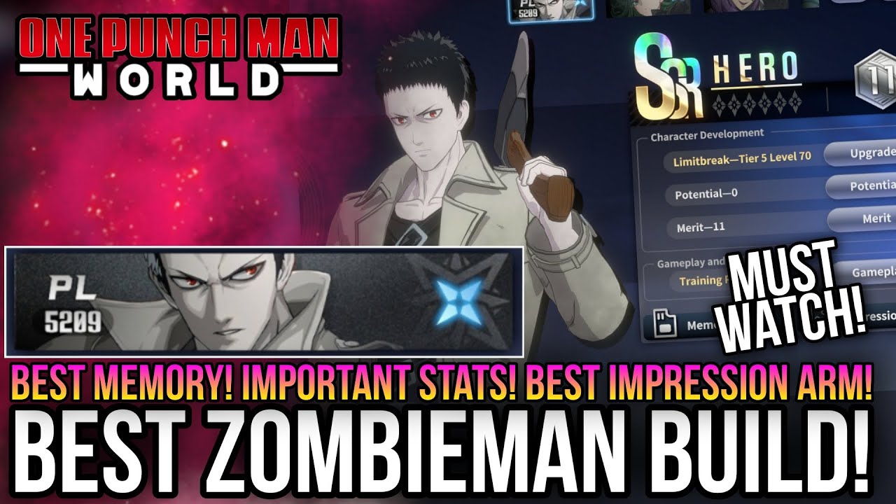 One Punch Man World - Best Zombie Man Build! *Best Memory & Stats Priority!*