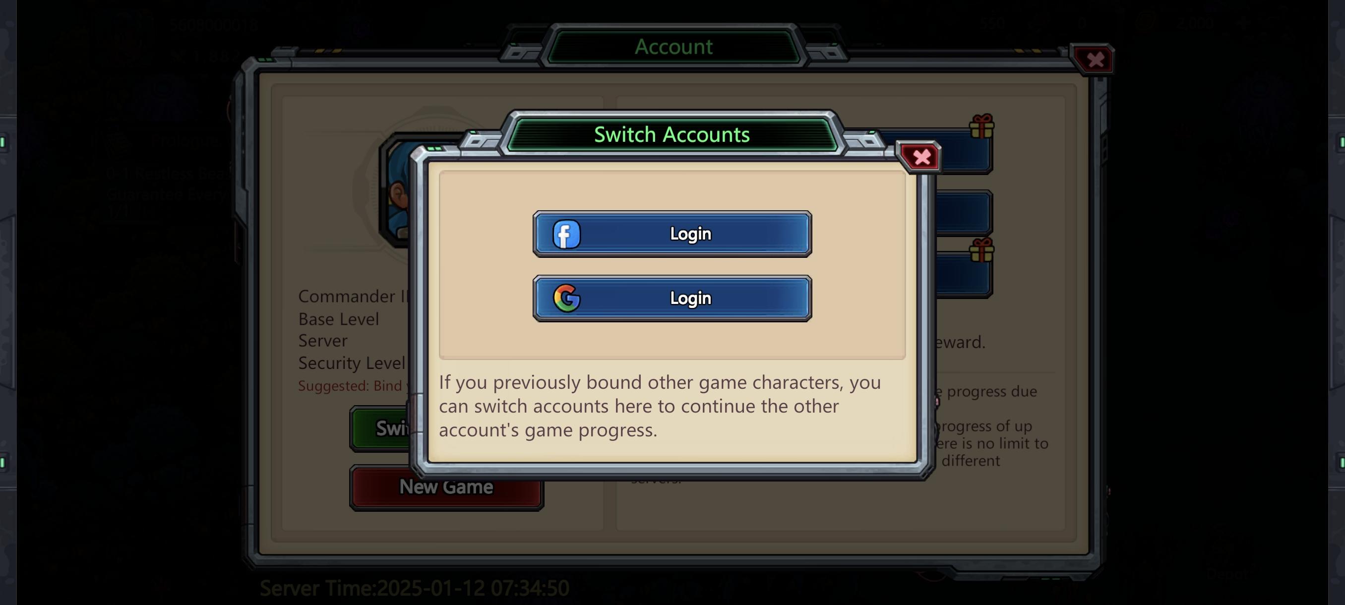 Problem logging into the server