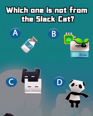 🐱The Slack Cat is in full swing, select the item that does ❌not exist in the activity below.