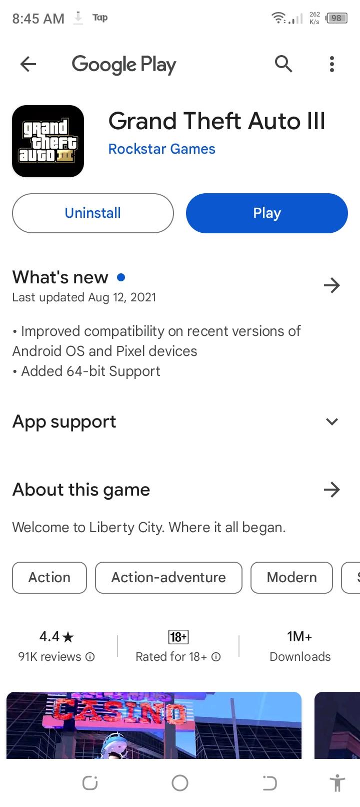 Android install Play store GTA Grand Theft Auto III  my country Pakistan 🇵🇰