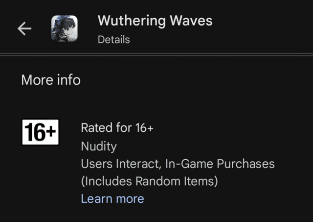 Wuthering Waves Now Rated 16+ on PlayStore and PlayStation!