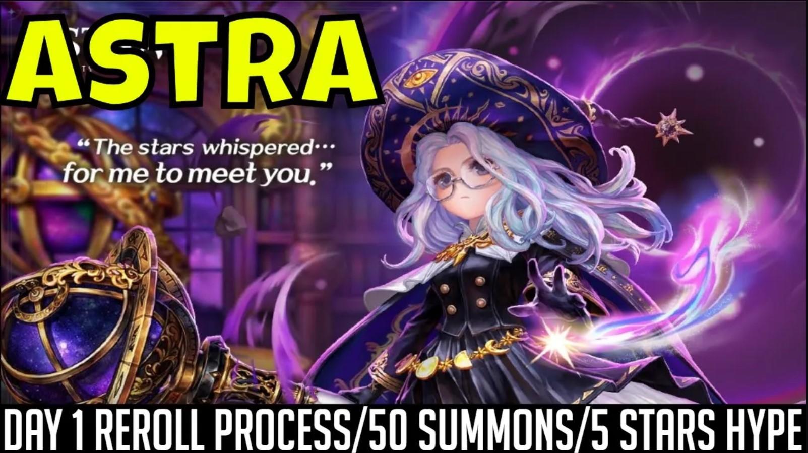 ASTRA: Knights of Veda - Day 1 My Reroll Process/Easy Free 50 Summons/My 1st 5 Stars