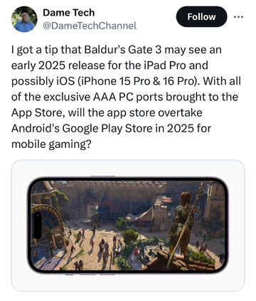 Baldur’s Gate 3 Probably Coming to iOS in 2025