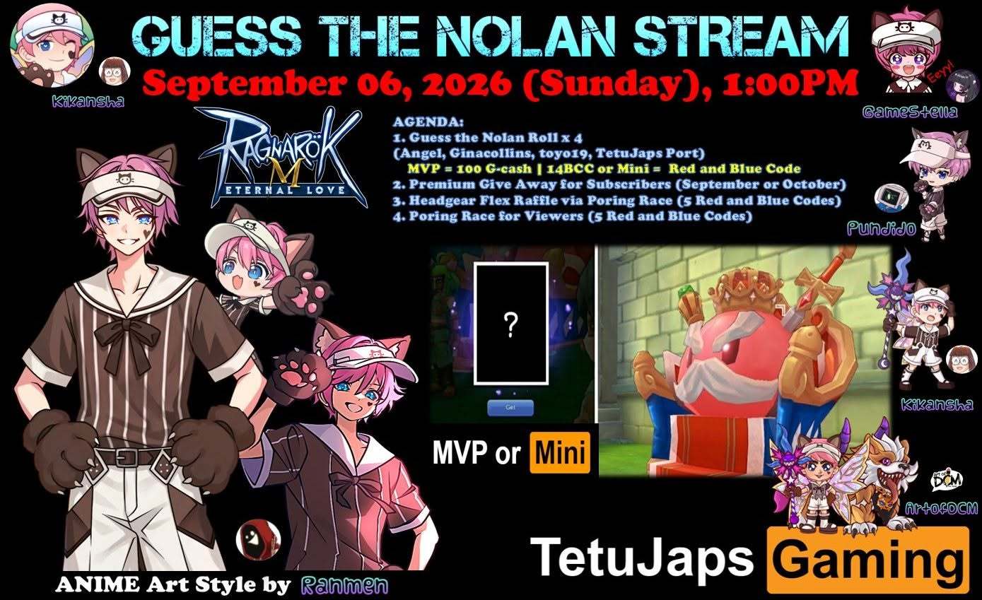 #PlayROMwithME TetuJaps Gaming - Guess The Nolan Stream ~ September