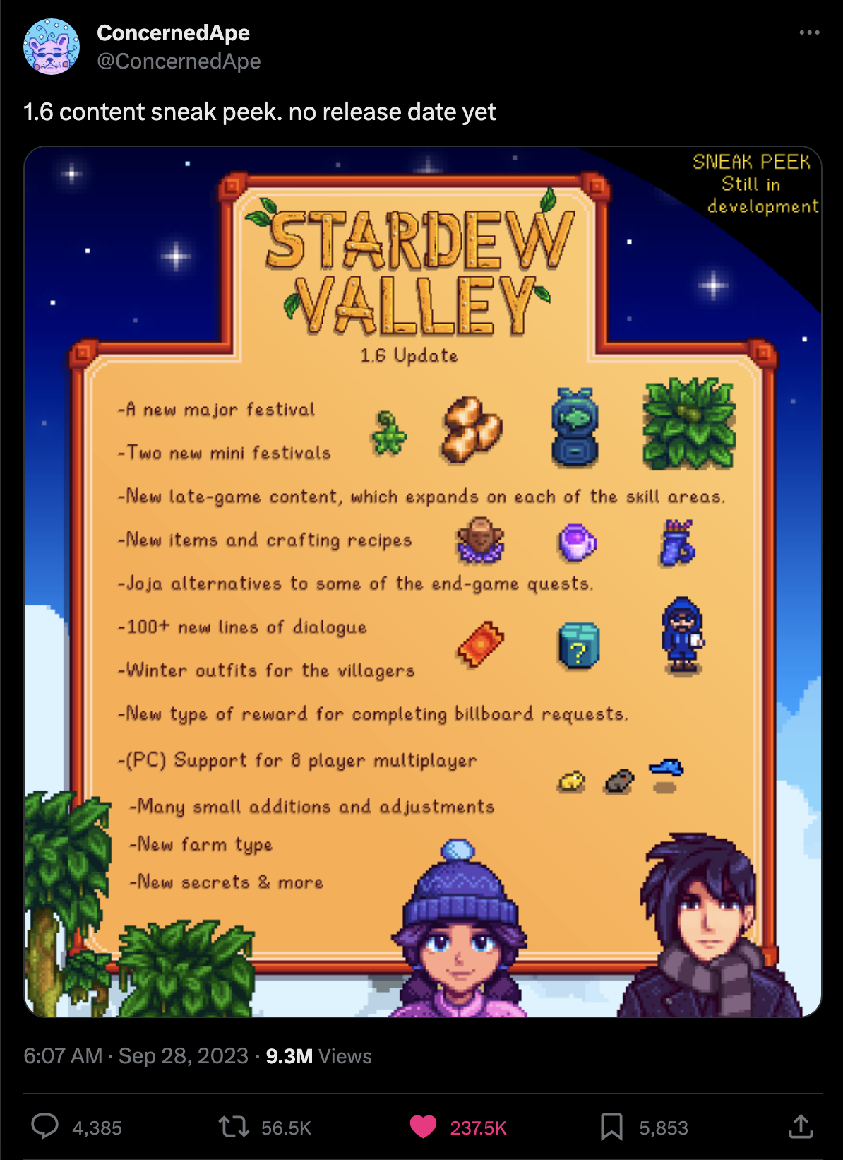 Stardew Valley has added multiplayer in a free update