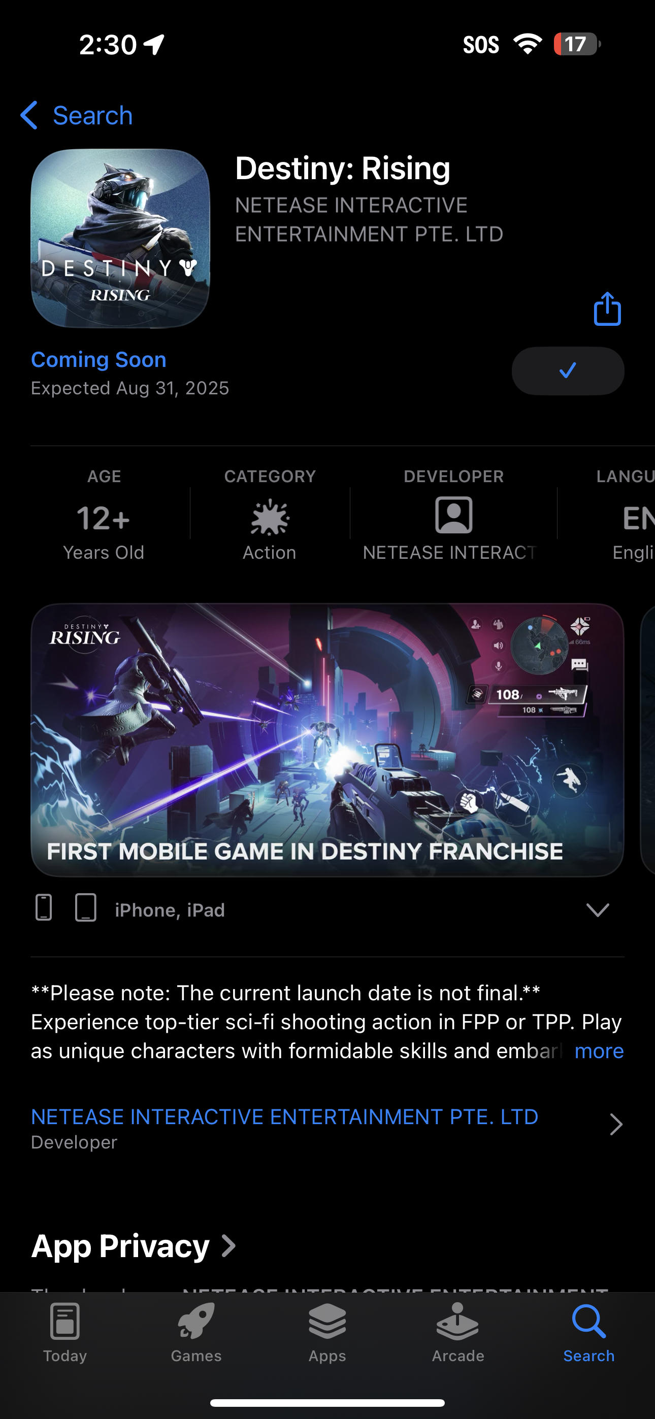 Destiny Mobile!