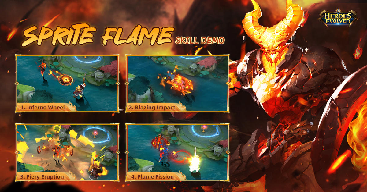 NEW HERO - Sprite Flame is available now. Free trial gift pack giveaway on TapTap!