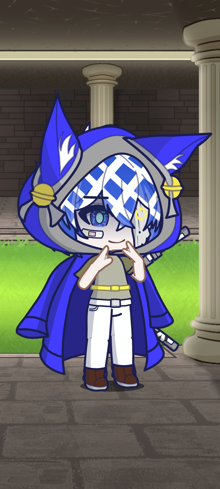 I decided to remake Blue Hood, that GreyAcros made. I remade the blue coat, black pants, blue shoes & added a red flower eye patch.