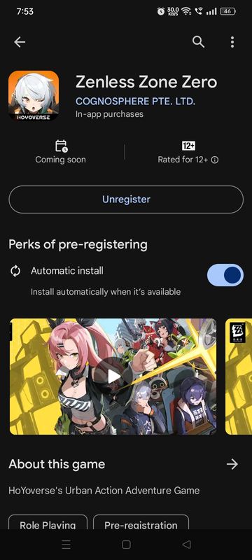 Zzz pre registration is available on playstore  