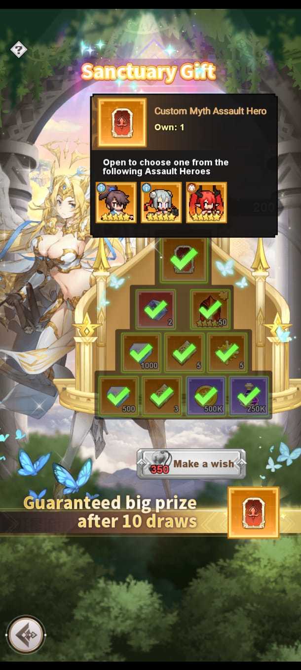 What to pick ? Free Myth from event