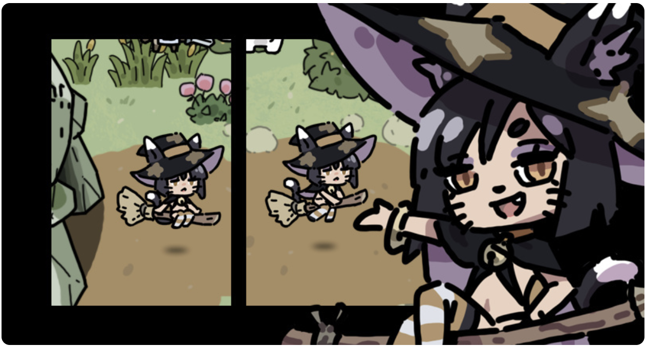 New witch catgirl “Spring Roll” – which pose looks better?