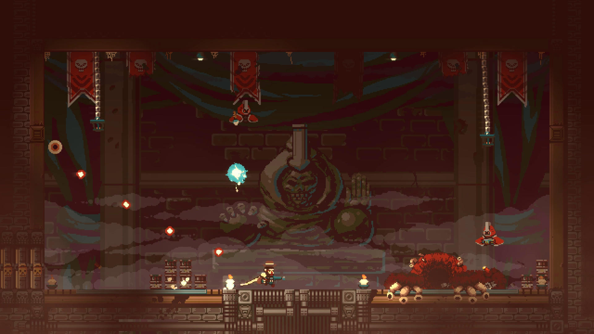 Umbrella + gun = the recipe for a near-perfect side-scrolling action game