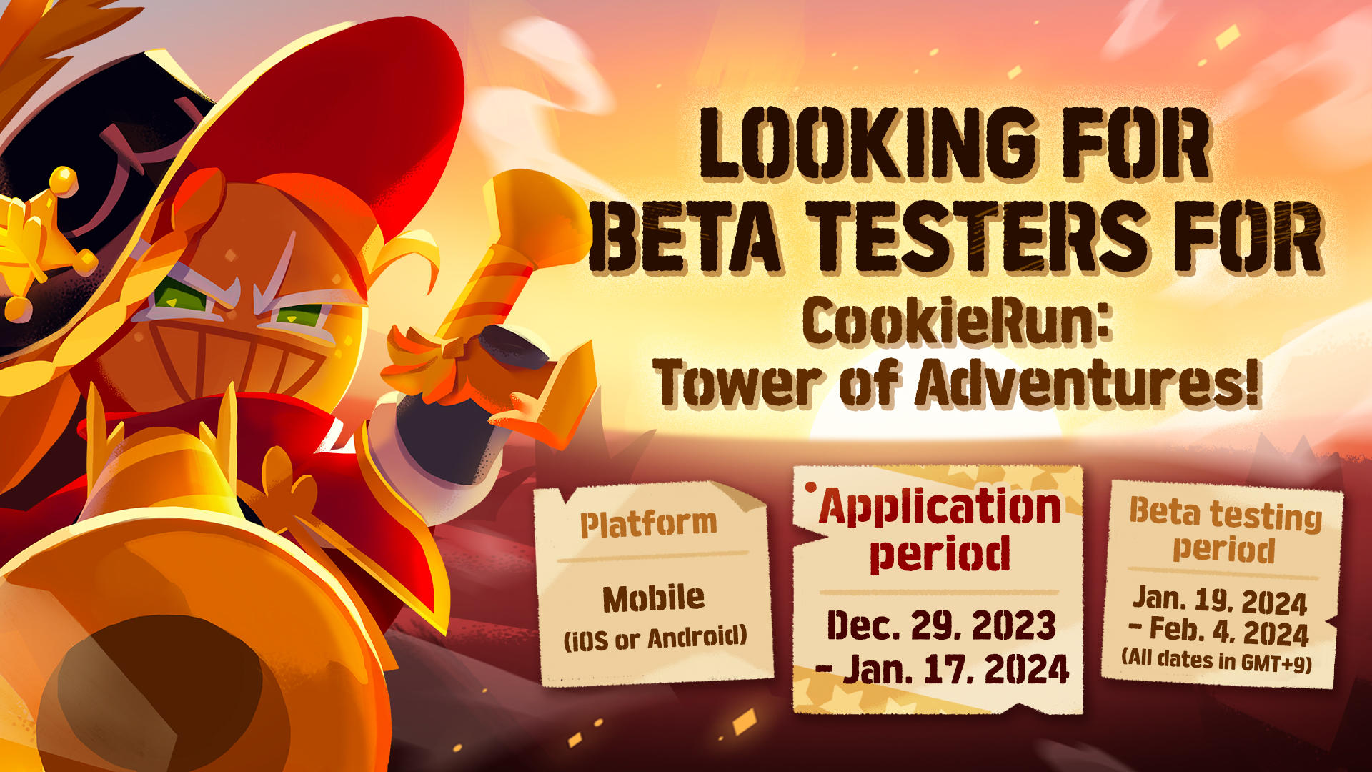 CookieRun: Tower of Adventures丨Get ready for the mobile Closed Beta Test. Application starts today!