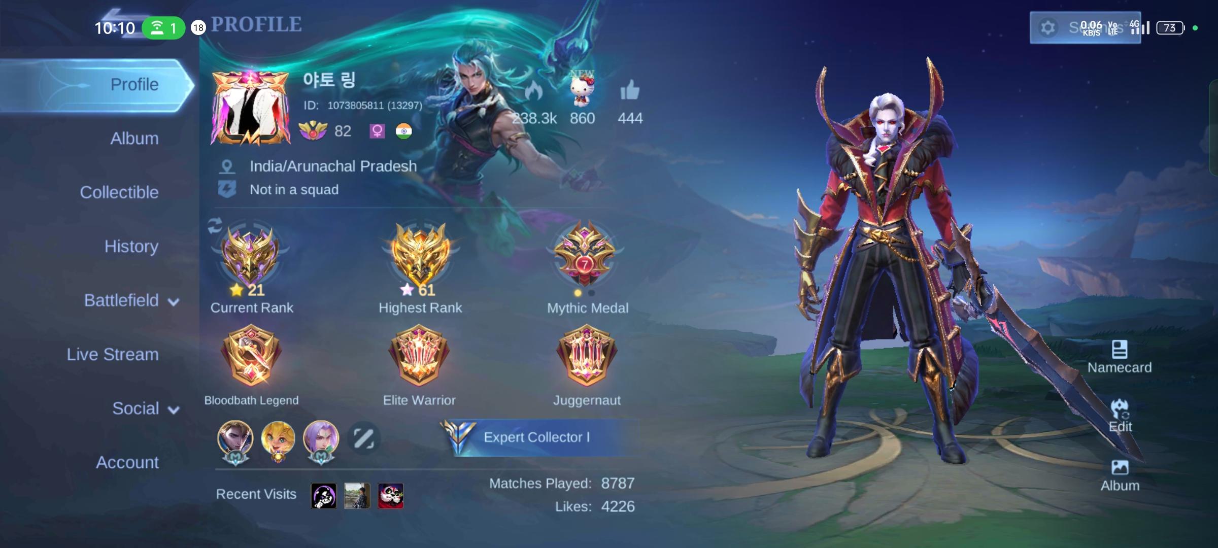 This is a awesome game, I have been playing almost 5 year so I wanna play advance server and learn more and more about new event and new hero for more experience.This game help me from stress and loneliness.Thank you, Moonton Mobile legend