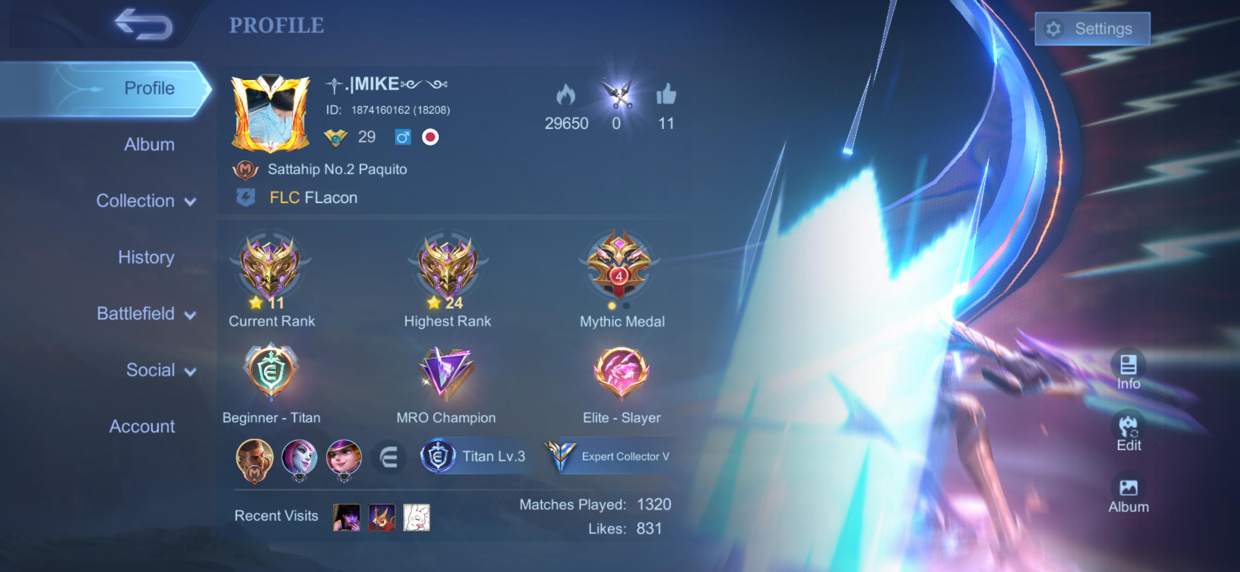 My favourite game is mobile legends bang bang 