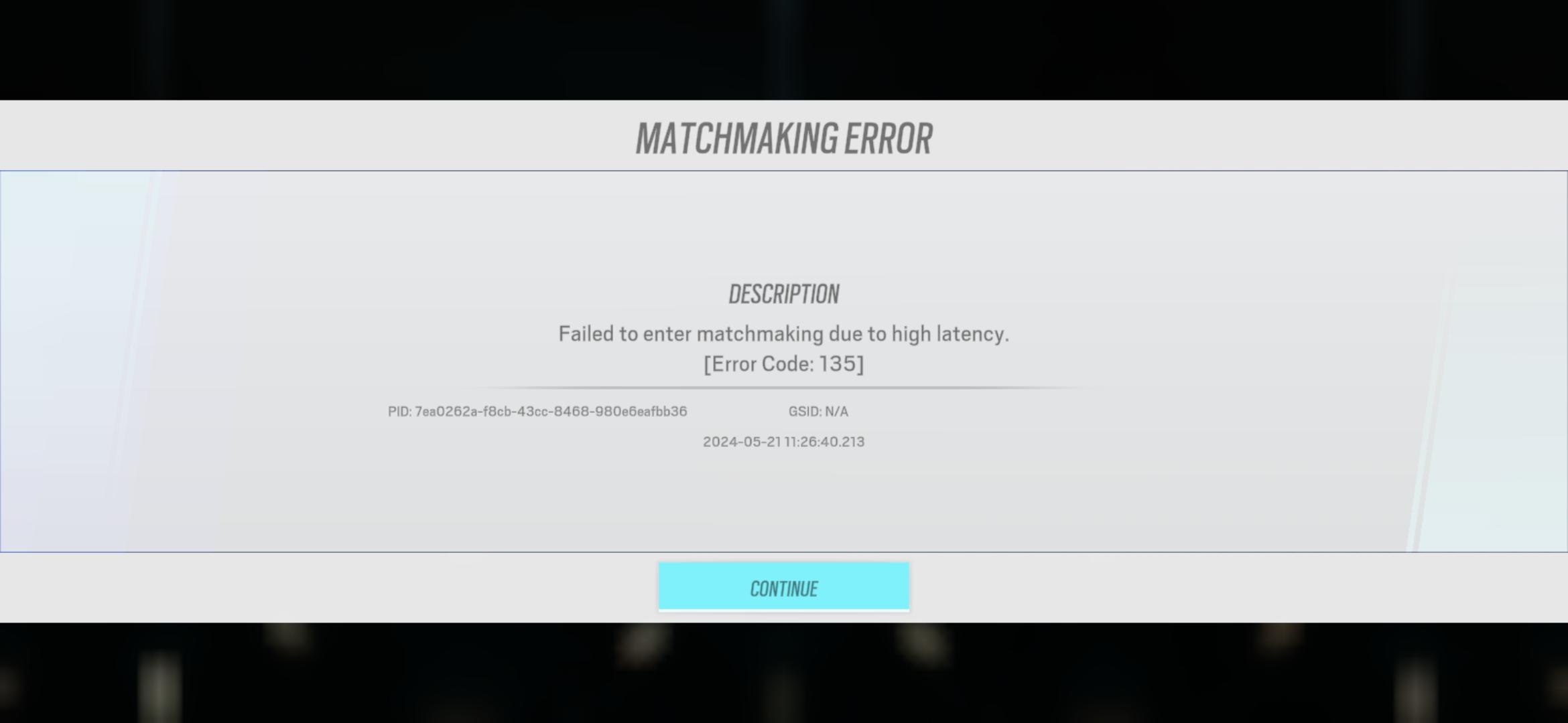 Matchmaking error 2. Matchmaking error 2
