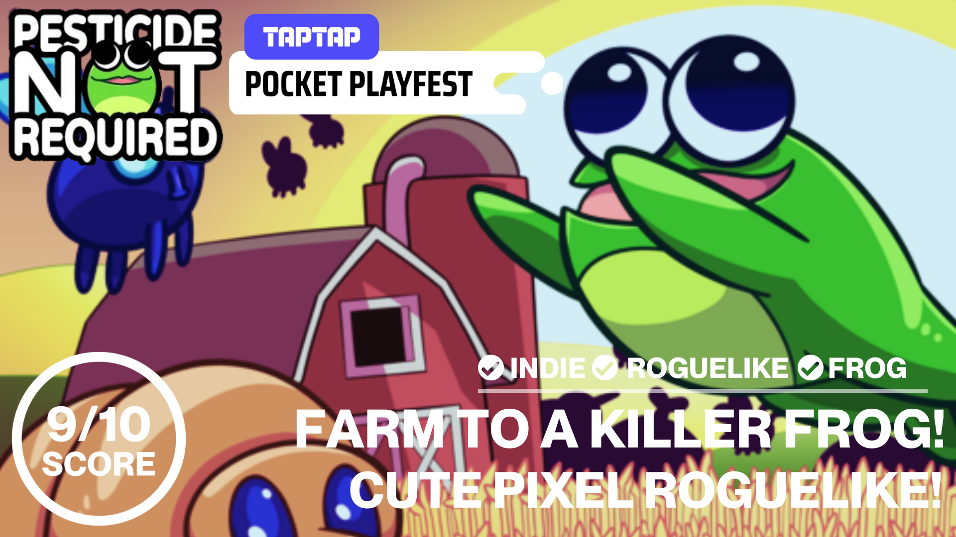 [Pocket Playfest] FARM TO ADDICTION! Cute Pixel FROG Roguelike | Pesticide Not Required Demo Review!