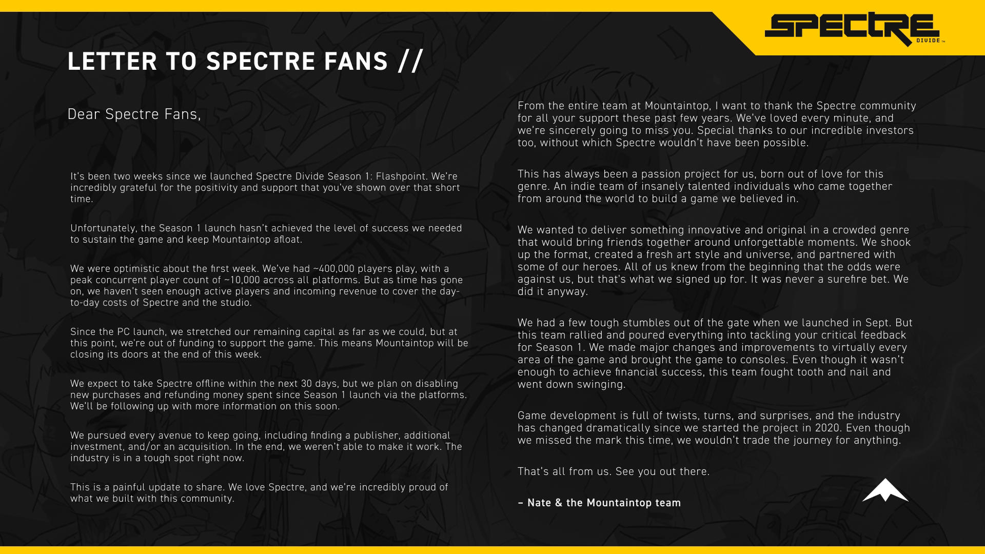 The Fate of Spectre Divide