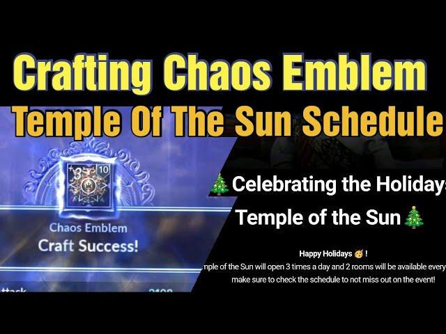 Black Desert Mobile Crafting Chaos Emblem & Temple Of The Sun Schedule