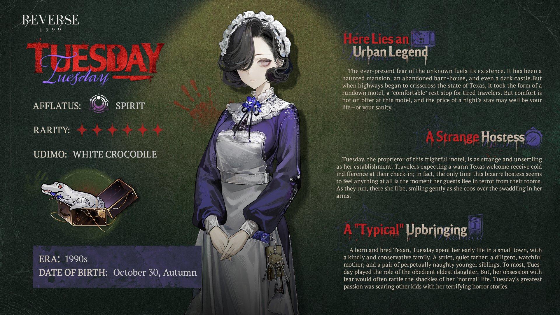 New Character | Tuesday - Reverse: 1999 - TapTap