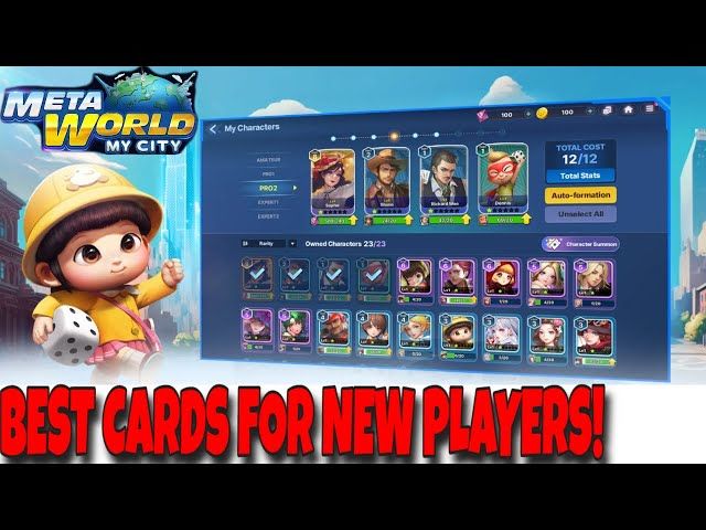BEST Character Cards For New Players Meta World My City